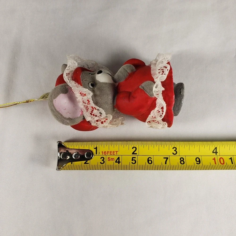 Vintage Jasco Soft N Snoozy Chimers Bisque Porcelain Flocked Bell Style Ornament